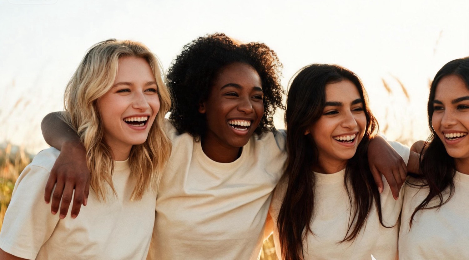 A group wearing matching custom apparel
